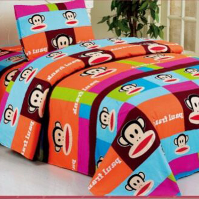 001-Bộ ga trải giường in họa tiết đười ươi hoạt hình
