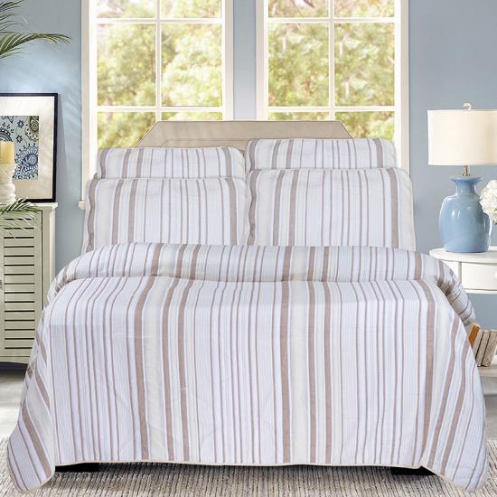 cxmicrotex Jacquard Bộ sưu tập khăn trải giường bằng vải lanh sọc Ga trải giường chần bông
