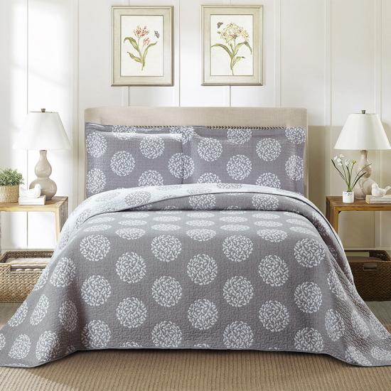 cxmicrotex Full Bộ chăn ga gối Jacquard màu xám nữ hoàng