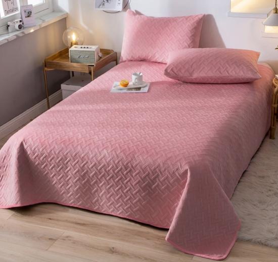 Solid Velvet Pinsonic Quilt Ultrasonic Embosed Velvet Fur Trải giường